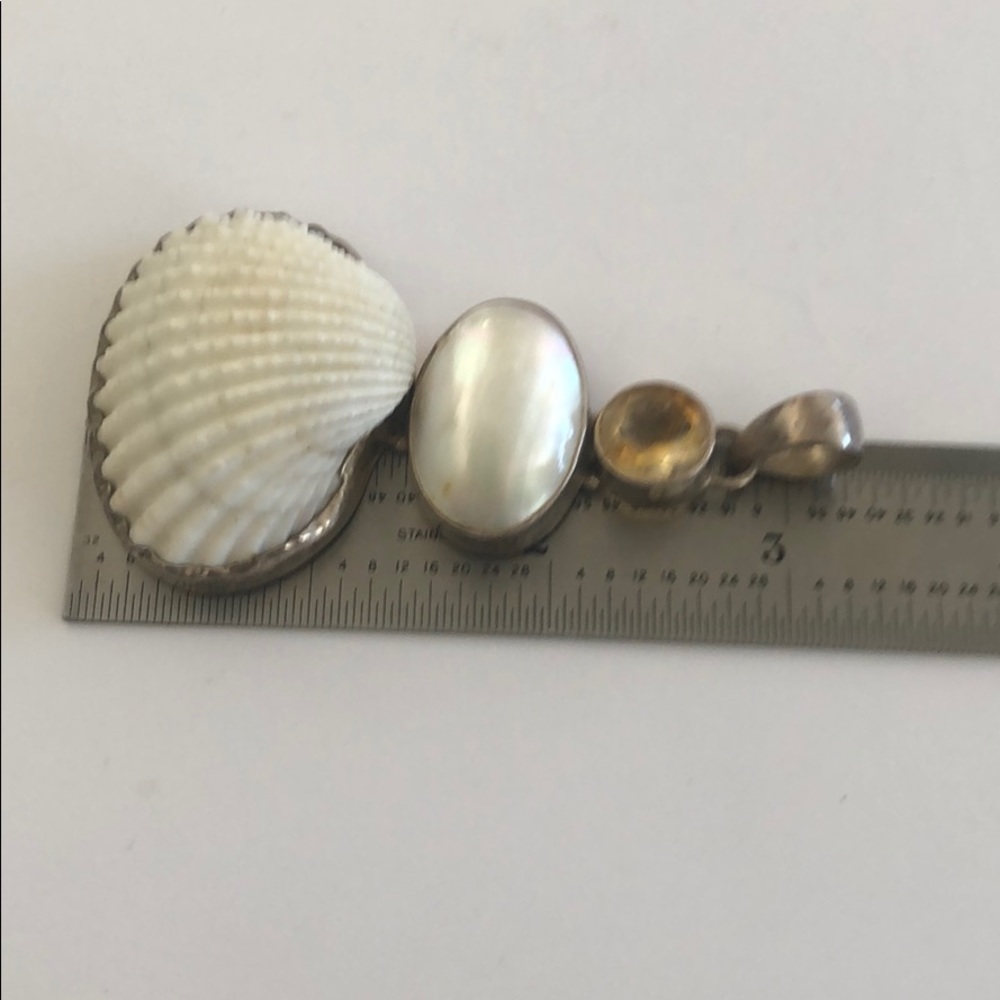 Sterling silver Clam Shell Mop Citrine Pendant - Picture 3 of 8